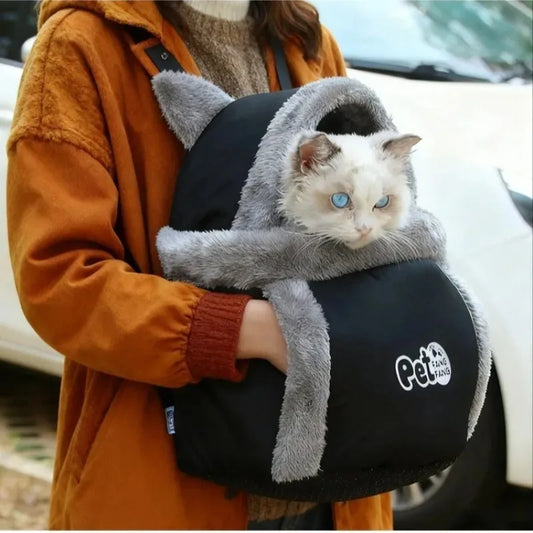 Sac à dos de transport hivernal douillet pour petits chiens et chats