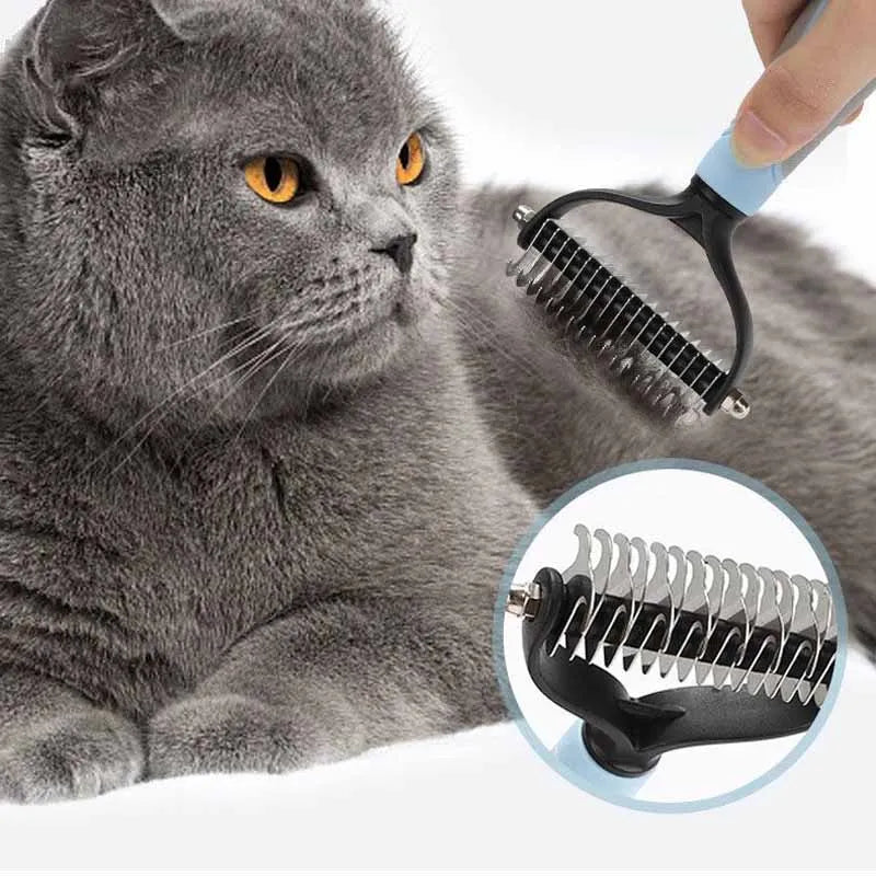Pet grooming rake