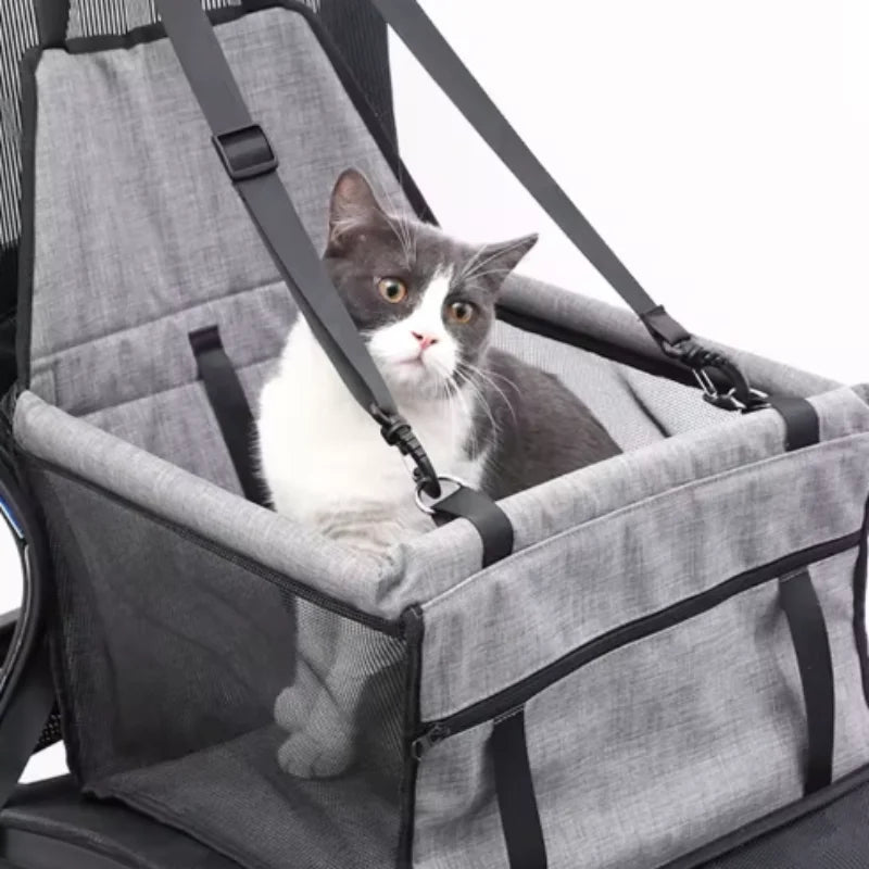 Siège Auto de Sécurité pour Chien et Chat – Panier Hamac Pliable et Stable avec Laisse Intégrée