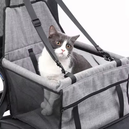 Siège Auto de Sécurité pour Chien et Chat – Panier Hamac Pliable et Stable avec Laisse Intégrée