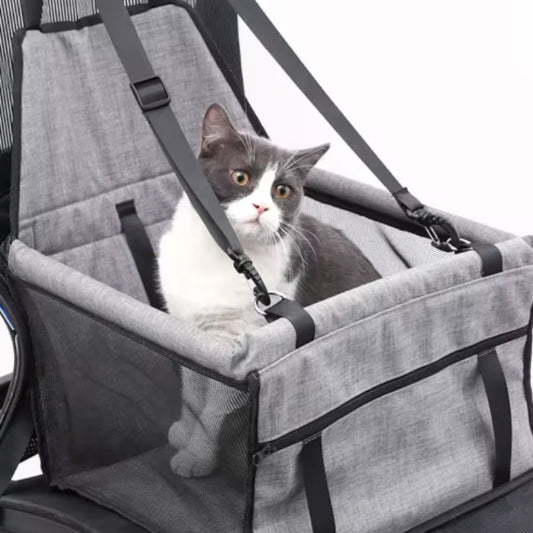 Siège Auto de Sécurité pour Chien et Chat – Panier Hamac Pliable et Stable avec Laisse Intégrée