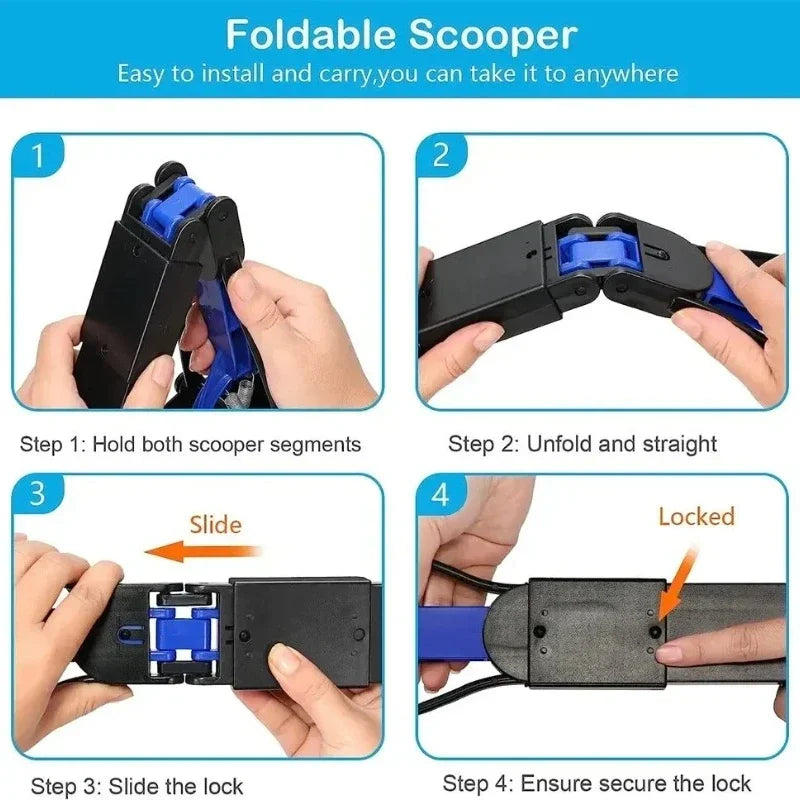 Pelle Ramasse-Crottes à Long Manche en Acier Inoxydable – Pliable, Antirouille et Réglable