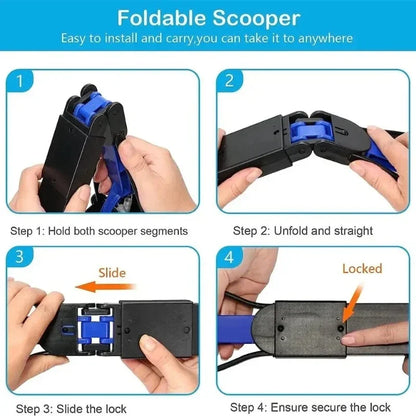 Pelle Ramasse-Crottes à Long Manche en Acier Inoxydable – Pliable, Antirouille et Réglable