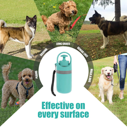 Ramasse-crottes portable pour chien – Pince à six griffes avec distributeur de sacs intégré
