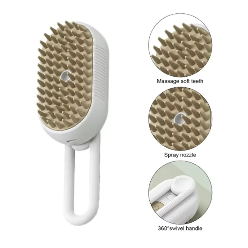 Brosse de toilettage 3-en-1 avec spray