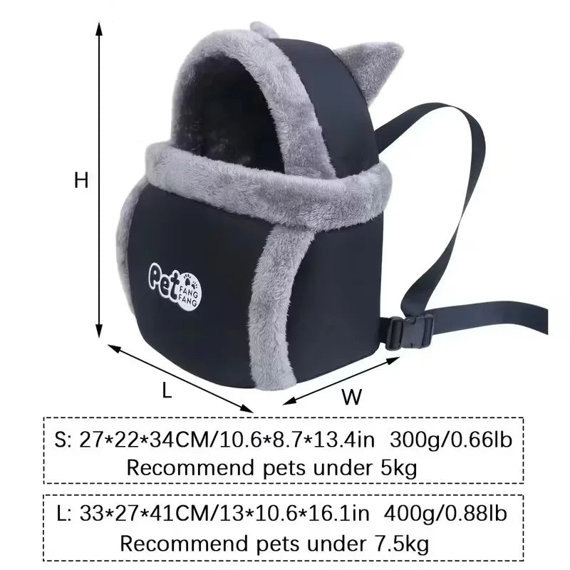 Sac à dos de transport hivernal douillet pour petits chiens et chats