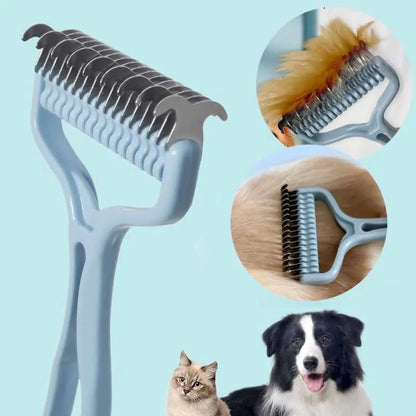 Pet grooming rake