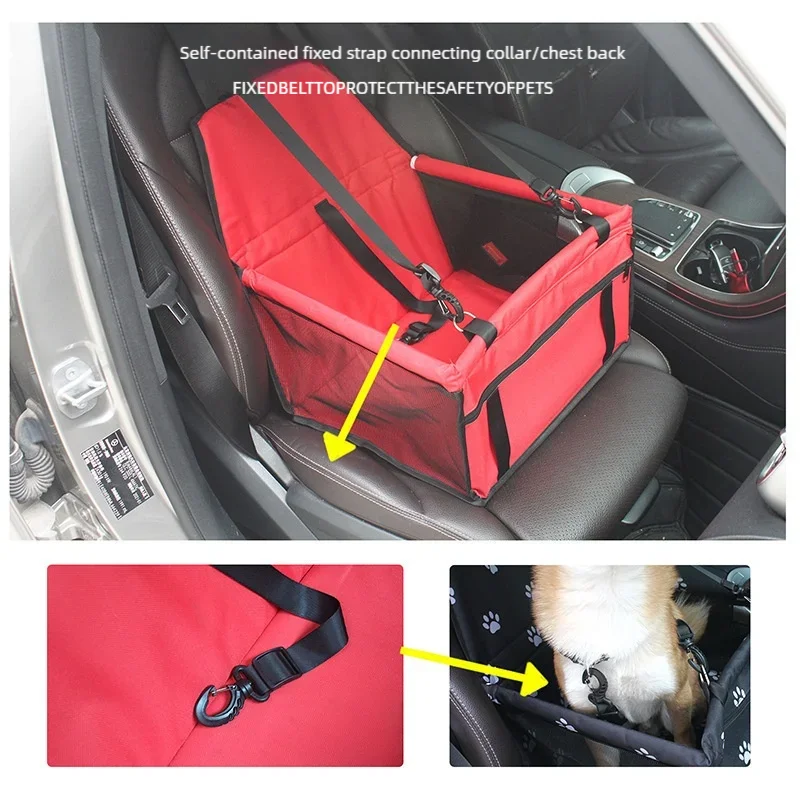 Siège Auto de Sécurité pour Chien et Chat – Panier Hamac Pliable et Stable avec Laisse Intégrée